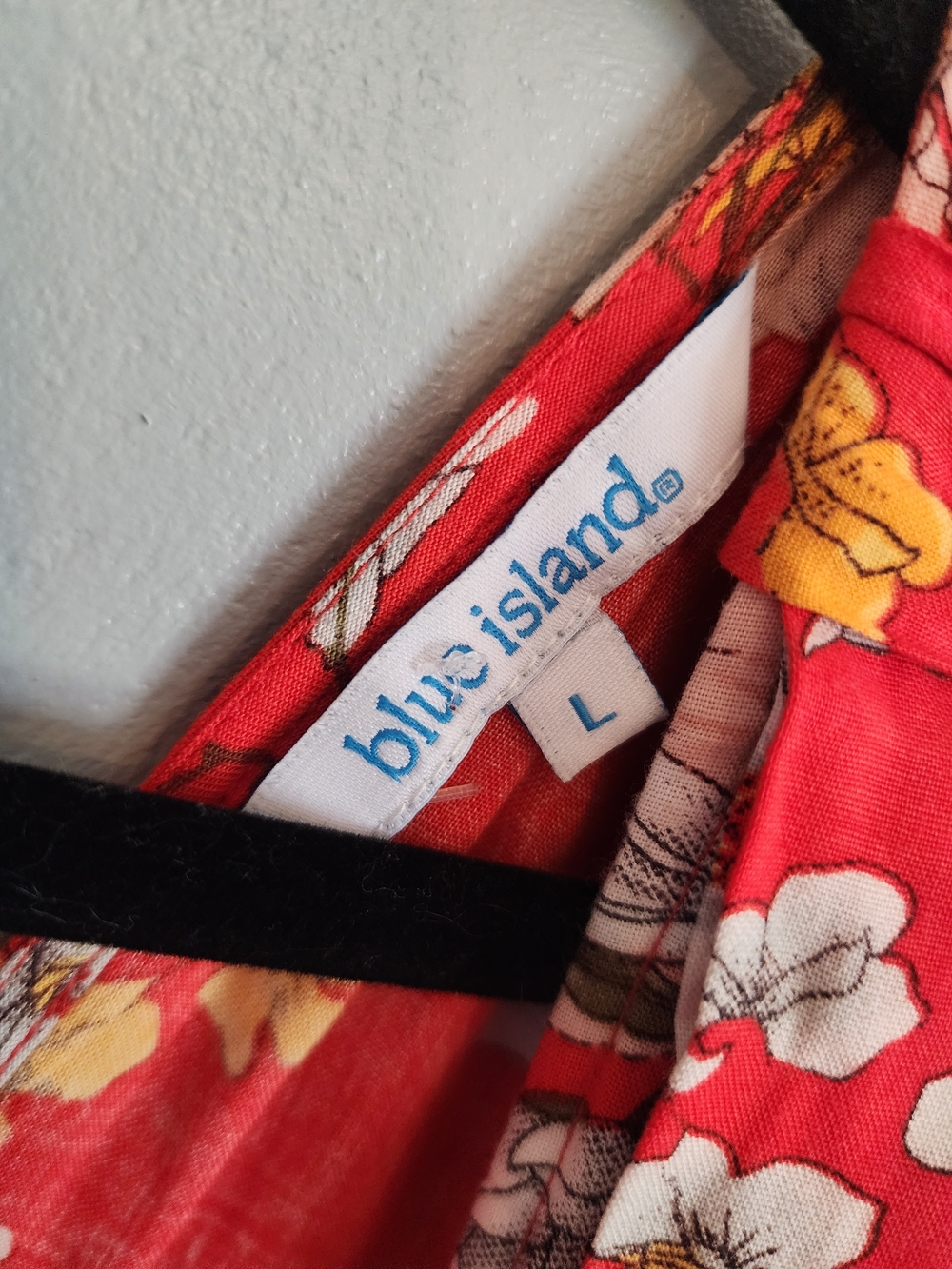 Blue Island Red Floral Wide Leg Romper with V-Neck - Picture 3 of 5